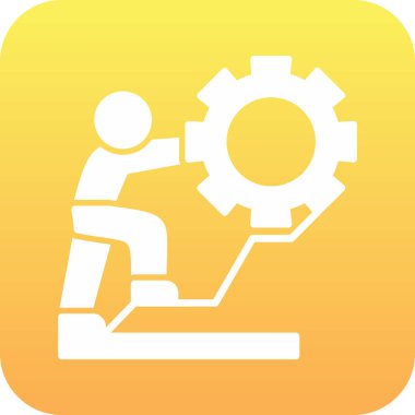 Çalışan bir tablonun sarı renk vektör tasarımı simgesi