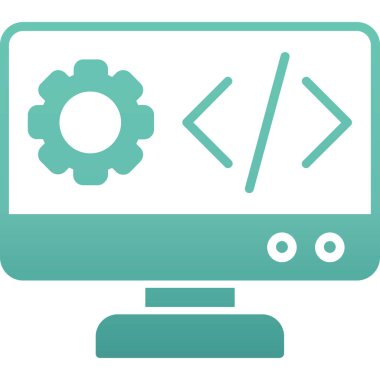 Programlama kodu. Web simgesi basit illüstrasyon