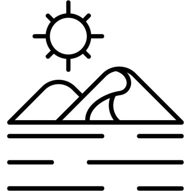 Dağlar. Web simgesi basit illüstrasyon