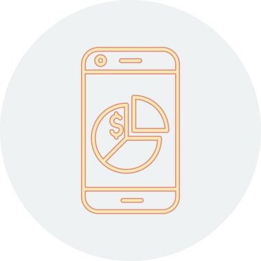 Mobil bankacılık simgesi. İnce çizgi tasarımı. vektör illüstrasyonu