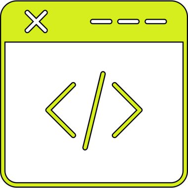 Kodlama. Web simgesi basit illüstrasyon