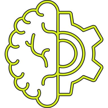 Beyin simgesi, basit illüstrasyon