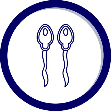 Bir çatal ve kaşığın mavi ve beyaz ikonunun vektör çizimi