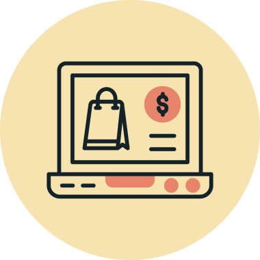 ecommerce çevrimiçi alışveriş simgesi