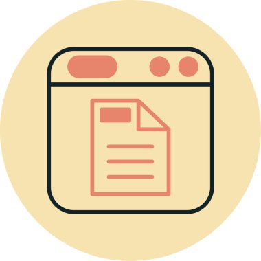 Web sayfası ikon vektör illüstrasyonu