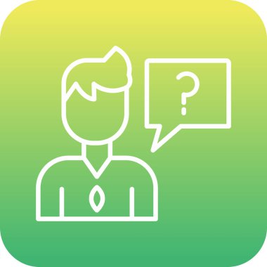 Sorusu olan bir adamın vektör çizimi