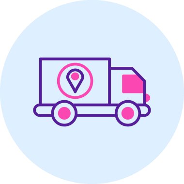 Harita dağıtım kamyonu simgesi - taslak biçimi