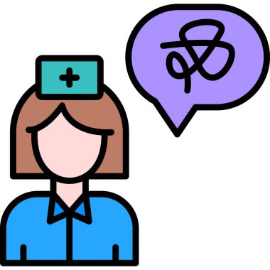 Kadın bir doktor. Basit illüstrasyon