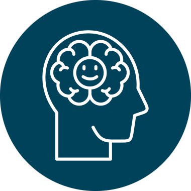 Beyin simgesinin vektör illüstrasyonu