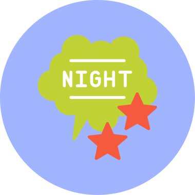 Gece modern simge, vektör illüstrasyonu