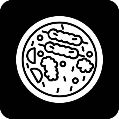 Yiyecek ve içecek ikonunun vektör illüstrasyonu