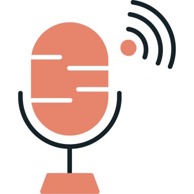 Podcast. Web simgesi basit illüstrasyon