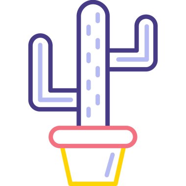 Kaktüs simgesi vektör illüstrasyonu