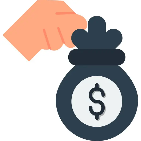 Para Torbası web simgesi, vektör illüstrasyonu