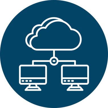 Bulut hesaplama simgesi. Basit tasarım