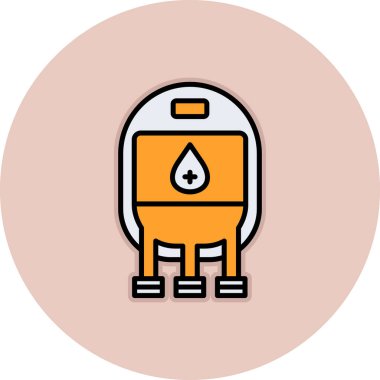 Kan Torbası web simgesi, vektör illüstrasyonu