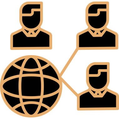 ağ bağlantısı genel simgesi - taslak biçimi