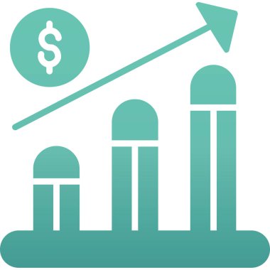 İş büyüme düz vektör simgesi
