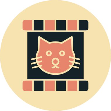 Kedi. Web simgesi basit illüstrasyon