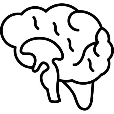 Beyin. Web simgesi basit illüstrasyon