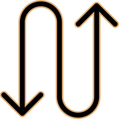 Ok aşağı vektör simgesi. Tarzıdır anahat simgesi simgesini, siyah renk, beyaz arka plan.