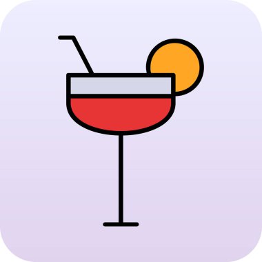 Kokteyl simgesinin vektör illüstrasyonu