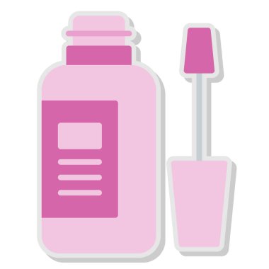 Sıvı ve pembe şişeli plastik bir kavanoz.