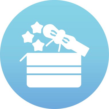 kutu doğum günü hediyesi simgesi düz stil