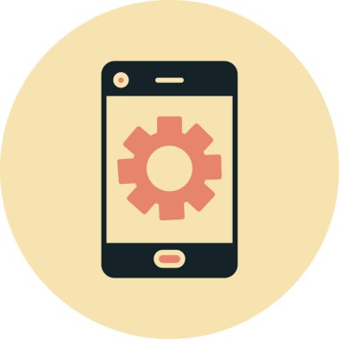 cep telefonu ayarı simgesi, basit vektör illüstrasyonu