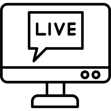 video canlı ikon vektör illüstrasyonu