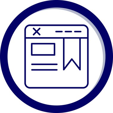 Web sayfası simgesi. Web tasarımı için basit web sayfası vektör simgesi çizimi