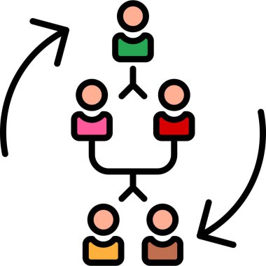 Bir grup insanın vektör çizimi