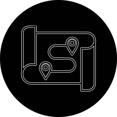 konum haritası simgesi, basit illüstrasyon