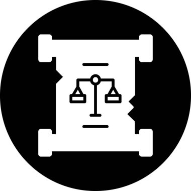 Hukuk ve adalet simgesinin vektör illüstrasyonu