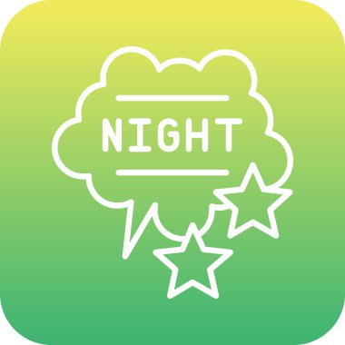 Gece modern simge, vektör illüstrasyonu
