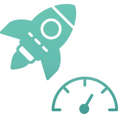 roket simgesi, vektör illüstrasyonu