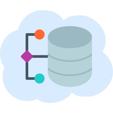 veritabanı sunucusu ve bulut veri vektörü çizimi tasarımı