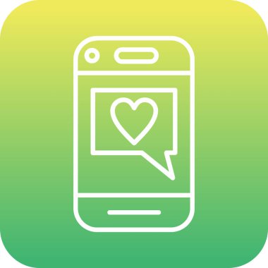 benzersiz mobil sohbet vektör çizgisi simgesi