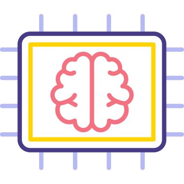 beyin ikonu vektör illüstrasyonu