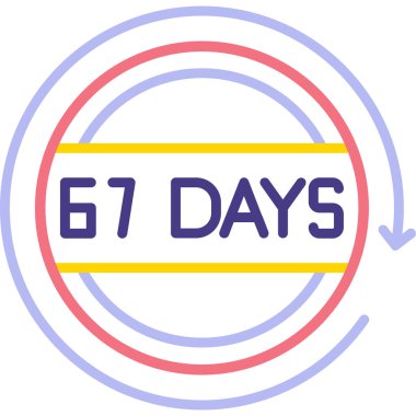 Simgeye gitmek için 6 gün, 6 gün geri sayım, vektör illüstrasyon tasarımı