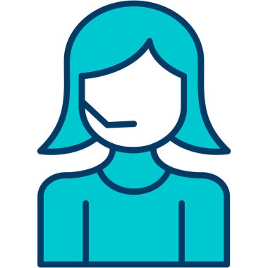 Kadın yüz ikon vektör illüstrasyonu