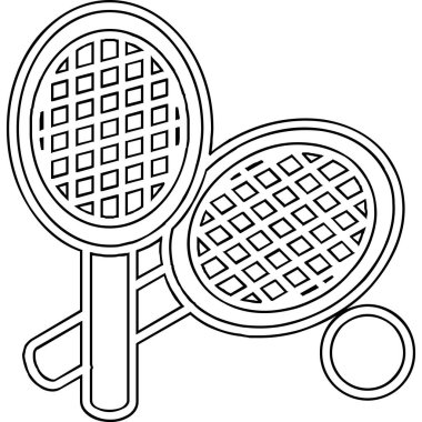 Tenis ikonu. tenis ve sporla ilgili vektör çizimi
