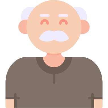 Yaşlı adam, illüstrasyon, beyaz arkaplan vektörü.