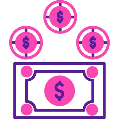 Dolar işareti vektör simgesi