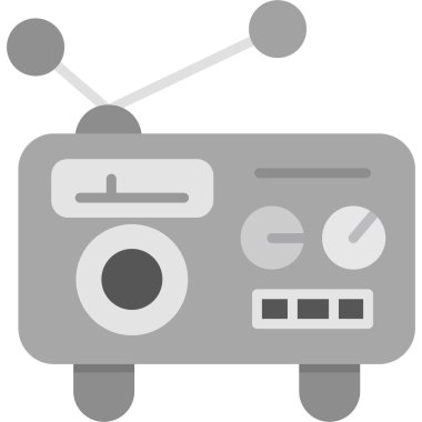 Radyo. Web simgesi basit illüstrasyon