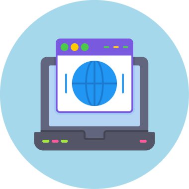 Tarayıcı bilgisayar web simgesi - taslak biçimi