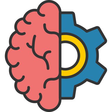 Beyin. Web simgesi basit illüstrasyon