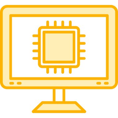 Bilgisayar ekranı. Web simgesi basit illüstrasyon