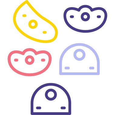 Beyaz arka planda izole edilmiş tavuk yumurtası ve peynir ikonu. Renkli taslak konsepti. vektör