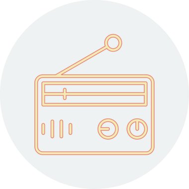 Radyo. Web simgesi vektör illüstrasyonu